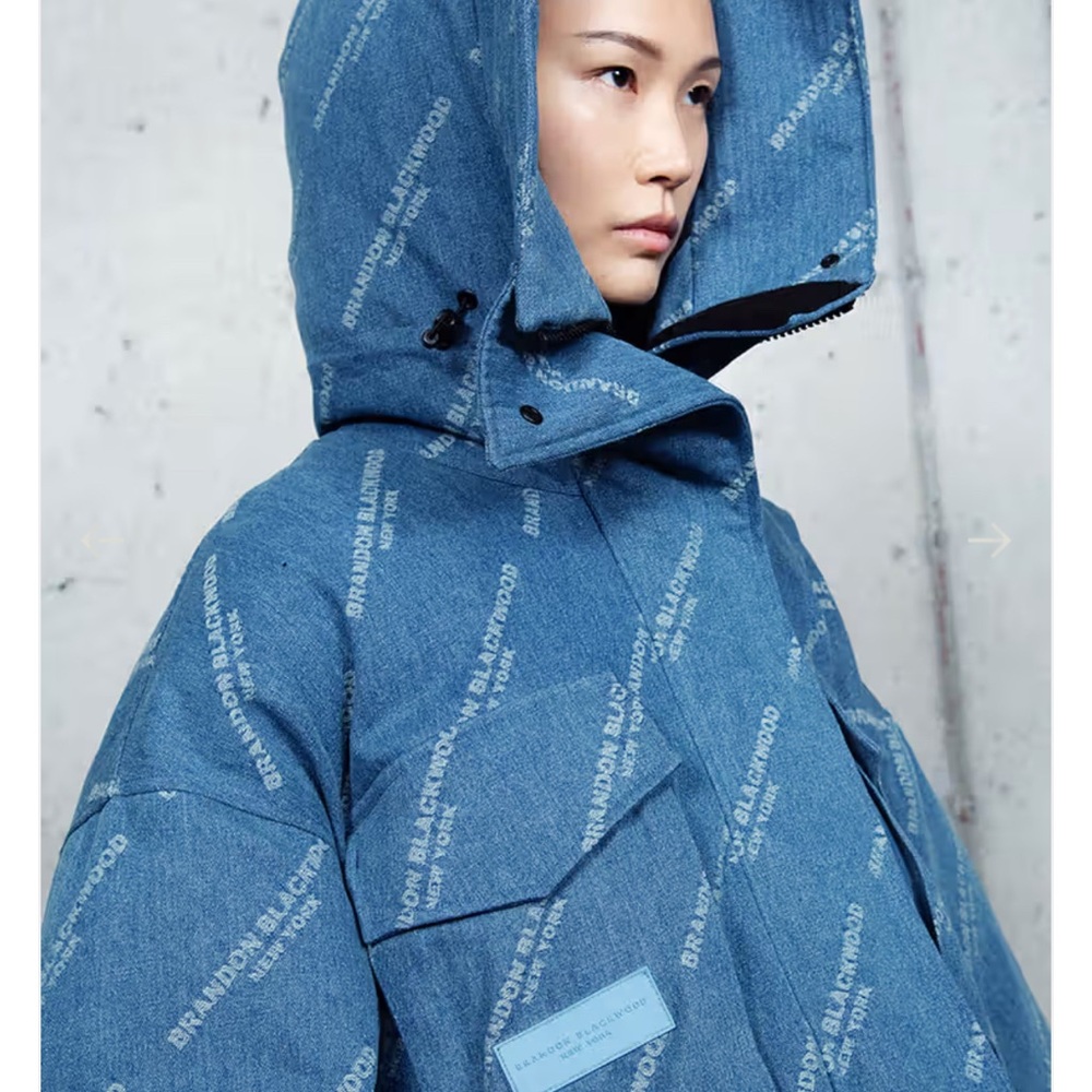 Brandon Blackwood Denim Blue Puffer Jacket